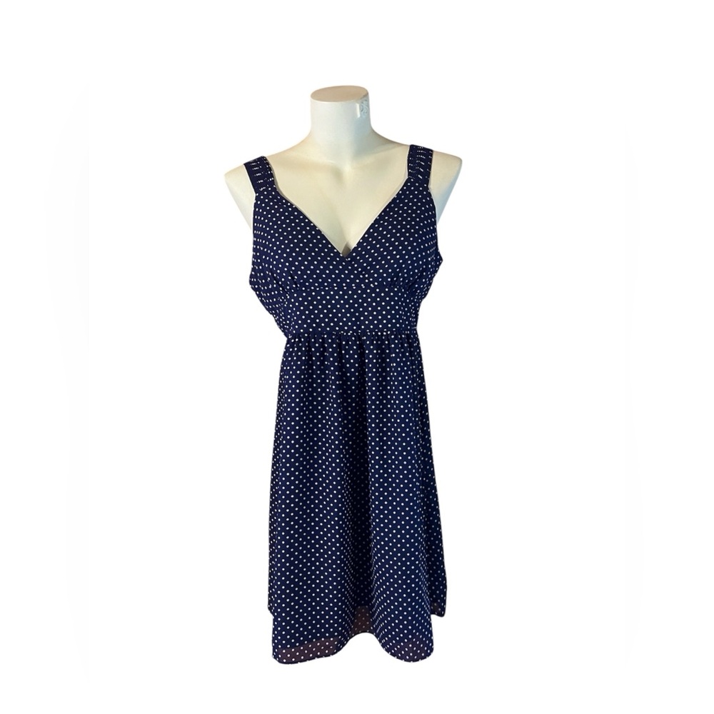 NWT Gap Dress Navy w Polkadots  size 14